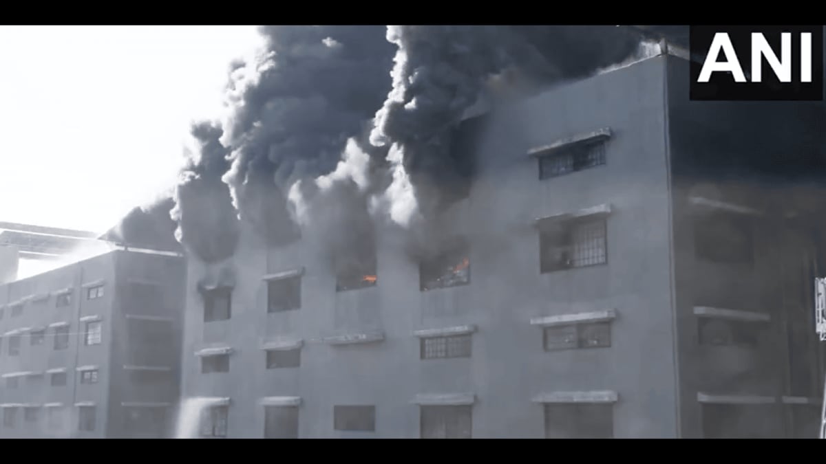 Major Fire Erupts At Raj Textile Market In Surat; No Casualties Reported