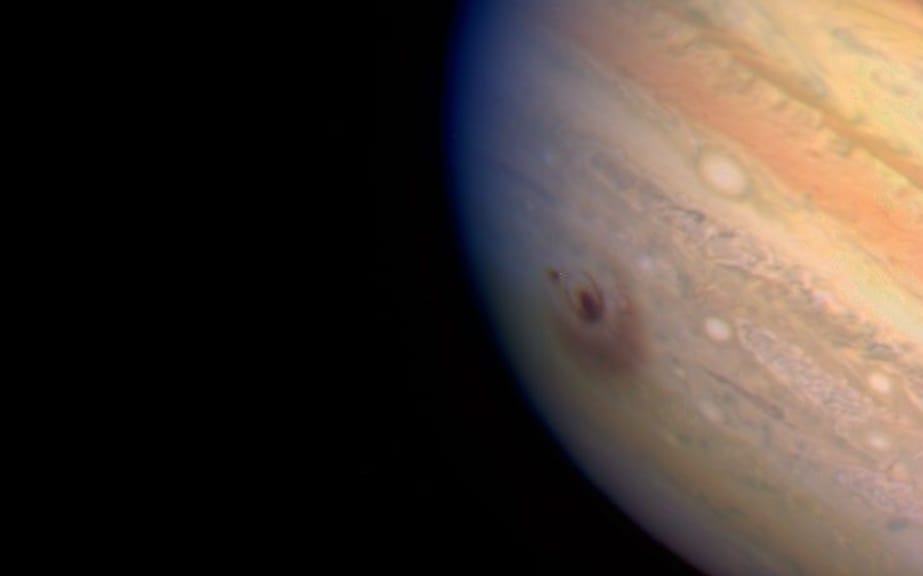 The comet had already been broken into 20 pieces while it was orbiting Jupiter. Ultimately, the fragments of Shoemaker-Levy 9 smashed into Jupiter with the force of 300 million atomic bombs. It heated the atmosphere to temperatures as hot as 30,000 to 40,000 degrees Celsius.