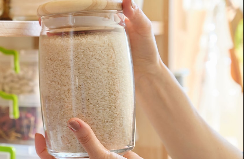 How to spot infected rice? Look for small brown or black insects, holes in the grains, or powder at the bottom of the container.