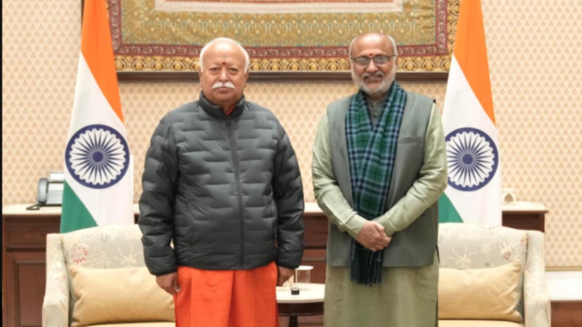 RSS Chief Mohan Bhagwat Meets Vice President CP Radhakrishnan At Vice-President’s Enclave