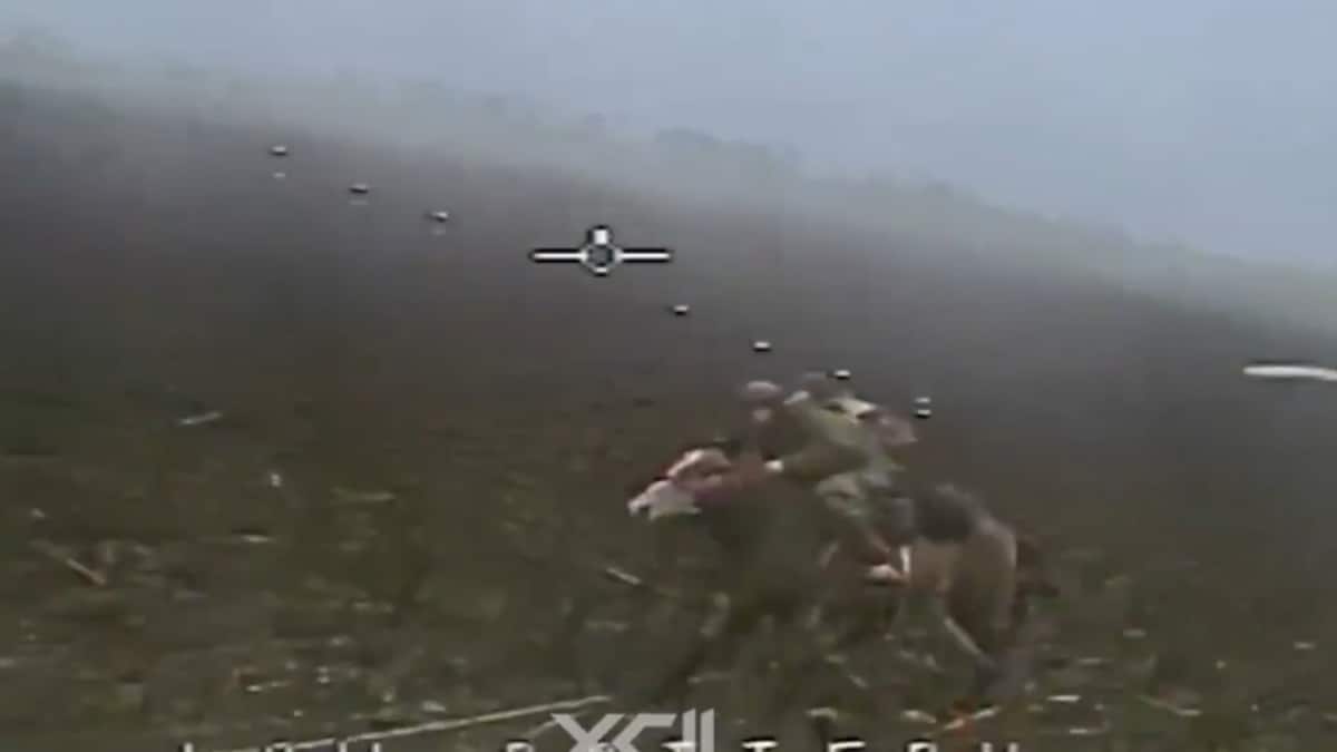 Ukraine Drone Strikes A Russian Soldier On Horse Back | Video