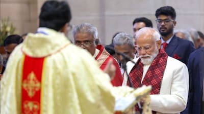 Prime Minister Narendra Modi attended Christmas services and events in Delhi, engaging with the Christian community and promoting peace, compassion and harmony. (Pic: X)