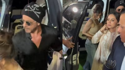 Shah Rukh Khan attended Dhirubhai Ambani International School’s Annual Day 2025 in Mumbai with Gauri and Suhana Khan to support son AbRam.