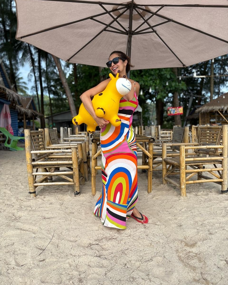 Malaika Arora (Thailand): In April 2025, Malaika Arora embraced the tropical vibes of Thailand, sharing sun-drenched moments from breezy beach shots to stunning aerial views. She savoured fresh pineapple, coconut water, and tranquil coastal experiences, including a serene clip of waves lapping at her feet, perfectly capturing the essence of a relaxing and indulgent island getaway. Malaika Arora (Thailand): In April 2025, Malaika Arora embraced the tropical vibes of Thailand, sharing sun-drenched moments from breezy beach shots to stunning aerial views. She savoured fresh pineapple, coconut water, and tranquil coastal experiences, including a serene clip of waves lapping at her feet, perfectly capturing the essence of a relaxing and indulgent island getaway.