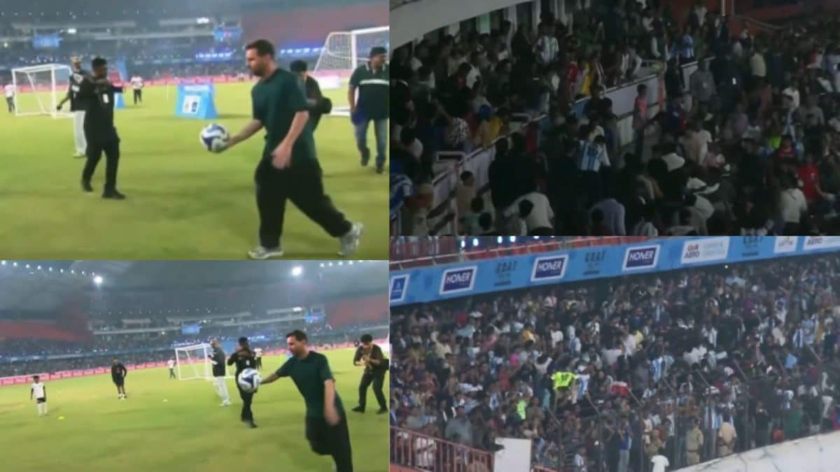 A Gift From The Messiah! Argentine Superstar Launches 'Memento' Into Stands In Hyderabad On GOAT Tour