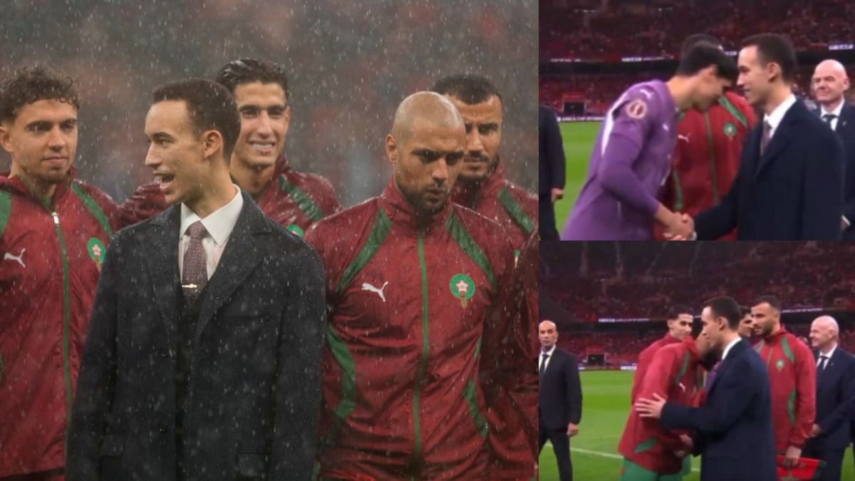 Kiss And Tell! Morocco Players Pay Their Respect To Crown Prince Ahead Of AFCON Curtain-Raiser | Watch