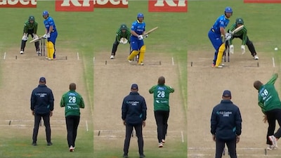 Glenn Phillips changes his stance while the bowler is in his run-up (Picture credit: Screengrab from X)