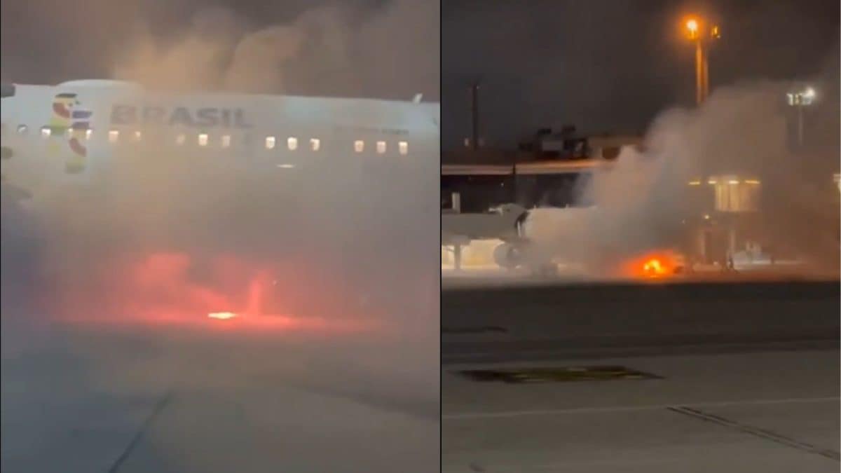 Aircraft Catches Fire At Brazil’s Airport, 180 Passengers Evacuated Amid Flames, Smoke | Video