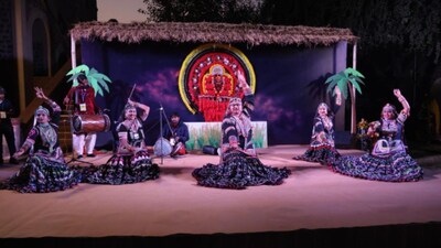 India showcased its cultural heritage, from thematic galleries to performing arts, at the event. The session will also have galleries mounted in British-era barracks by the National Museum, the National Gallery of Modern Art, and others. (Sangeet Natak Academi/X)