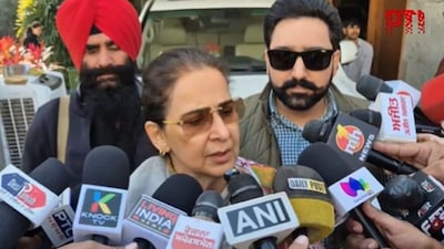 Navjot Kaur Sidhu speaks to reporters on Congress suspending her over her 'Rs 500 crore to become CM' remark in Patiala on December 9, 2025. (Image: PTI/Video grab)