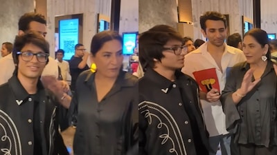 Archana Puran Singh met Sourav Joshi at Kapil Sharma’s film premiere. (Photo Credit: Instagram)