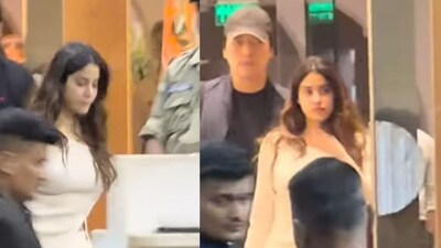 Janhvi Kapoor wore an ivory top with matching trousers. (Photo Credit: Instagram)