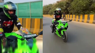 Tej Pratap Yadav, In Full Biker Mode, Promotes Road Safety On Kawasaki