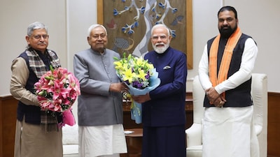 Bihar Chief Minister Nitish Kumar met Prime Minister Narendra Modi. (X/@PMOIndia)