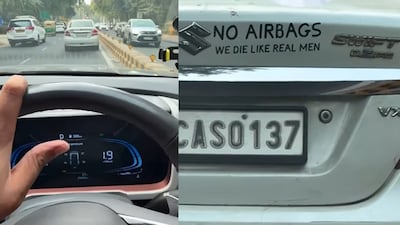 The line cleverly undercut the sticker’s over-the-top bravado.(Photo Credit: Instagram)