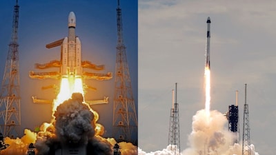 SpaceX routinely lands and refurbishes its boosters but LVM3 is still expendable as each rocket is used once and discarded. (AP/PTI)