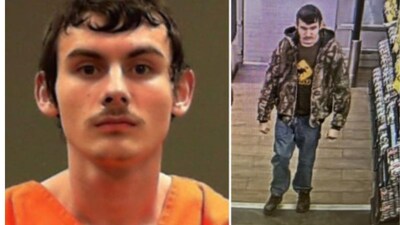 The accused, Jarrod Noll, fired shots on Friday afternoon just outside their home in the town of New Freeport while his younger siblings were inside. (New York Post/X)