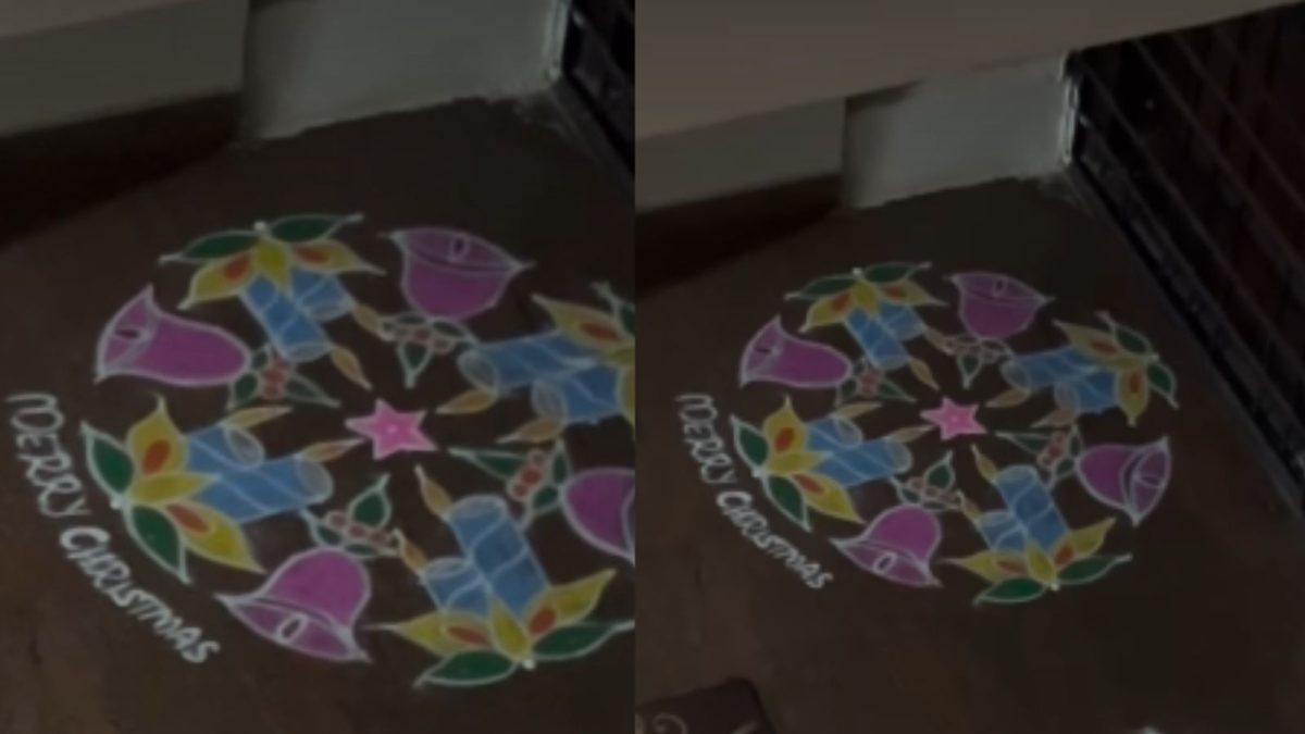 Bengaluru Woman Shares Christmas Rangoli by Hindu Neighbour
