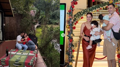 Mohit Sehgal and Sanaya Irani kissed each other in a lovely frame.(Photo Credit : Instagram)