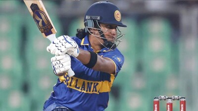 Chamari Athapaththu has been dismissed for 52 (Picture credit: BCCI)