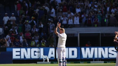 Ben Stokes applauds the crowd after England beat Australia (Picture credit: AP)