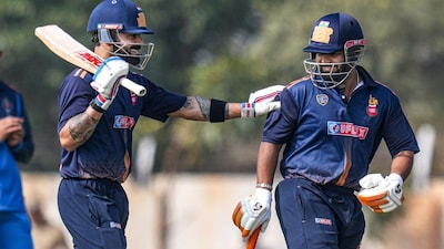 Rishabh Pant and Virat Kohli during Delhi's match against Gujarat (Picture credit: PTI)