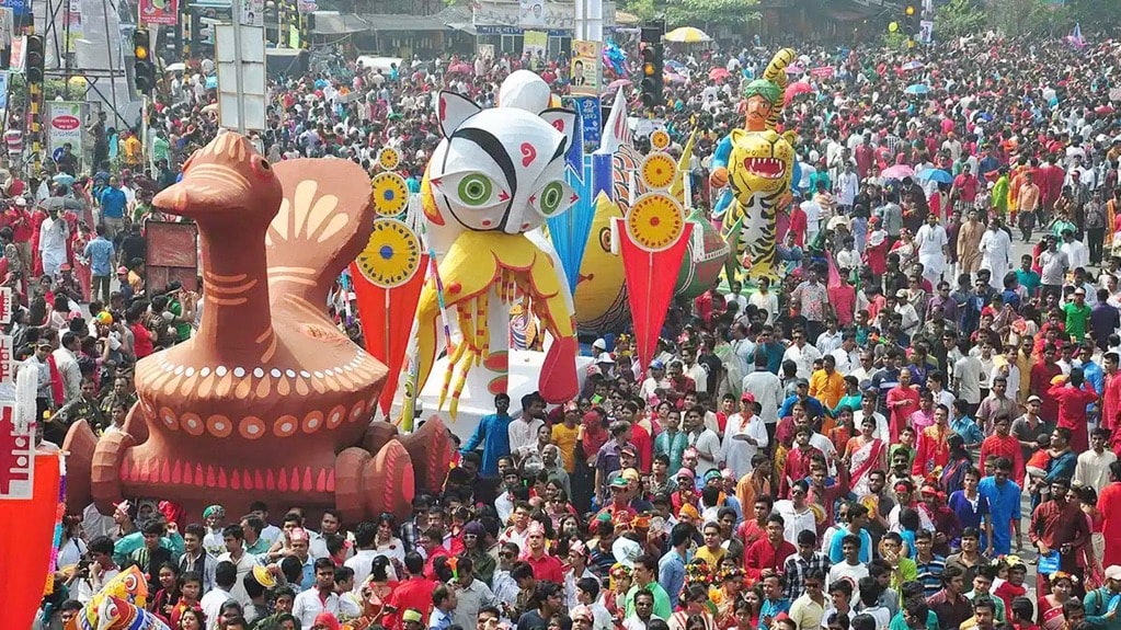 Bangladesh celebrates its new year as Pohela Boishakh or Sangrai usually in April. Sri Lanka celebrates Aloth Avurudha, the Sinhala-Tamil New Year, around the same time. Bhutan celebrates Losar, the Tibetan Buddhist lunar new year that usually falls in February or March, while the traditional New Year in Myanmar is Thingyan.