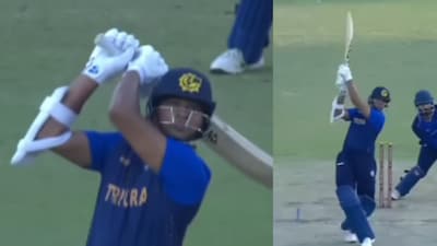 Tejasvi Jaiswal batting in the SMAT.(PC: Instagram)