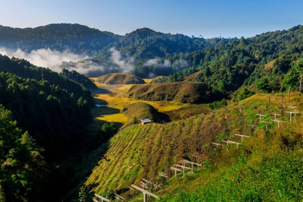 Ziro Valley, Arunachal Pradesh: Ziro’s winter charm lies in its frost-covered fields, quiet villages, and pine hills. Though it doesn’t see heavy snowfall, its cold, misty ambience creates a magical winter retreat that’s underrated. Ziro Valley, Arunachal Pradesh: Ziro’s winter charm lies in its frost-covered fields, quiet villages, and pine hills. Though it doesn’t see heavy snowfall, its cold, misty ambience creates a magical winter retreat that’s underrated.
