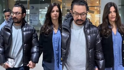 Aamir Khan And Gauri Spratt Spotted Walking Hand In Hand At Airport