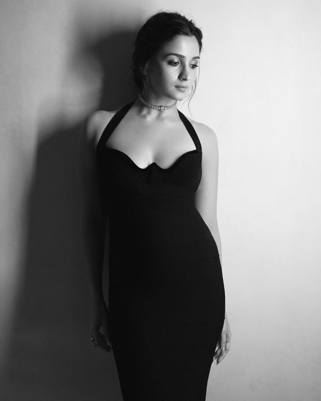alia bhatt black dress Alia Bhatt in The Black Primroses Hand-Embroidered Velvet Skirt By Shy