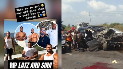 Anthony Joshua was himself injured in the crash. (AP/IG/tysonfury)