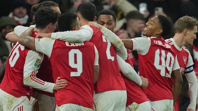 Arsenal are currently sitting at the top of the Premier League points table. (AP Photo)