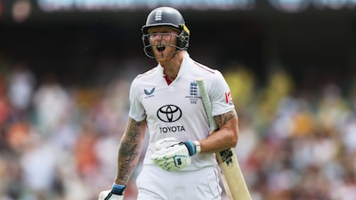 Ben Stokes reacts after being clean bowled. (AP Photo)