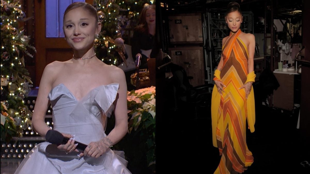 Ariana Grande Is Iconic In Vintage Vivienne Westwood, Bob Mackie For SNL Christmas Episode