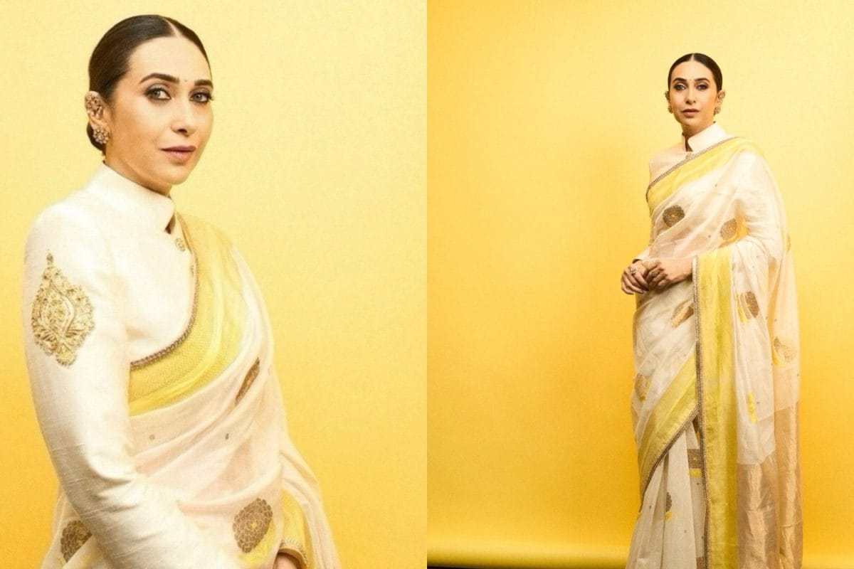 Karisma Kapoor Prove Simple, Sophistication In White Chanderi Saree For Swadesh Event