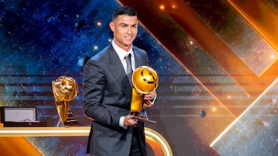 Cristiano Ronaldo was among the top football stars present at the event. (Picture Credit: Globe Soccer Awards)