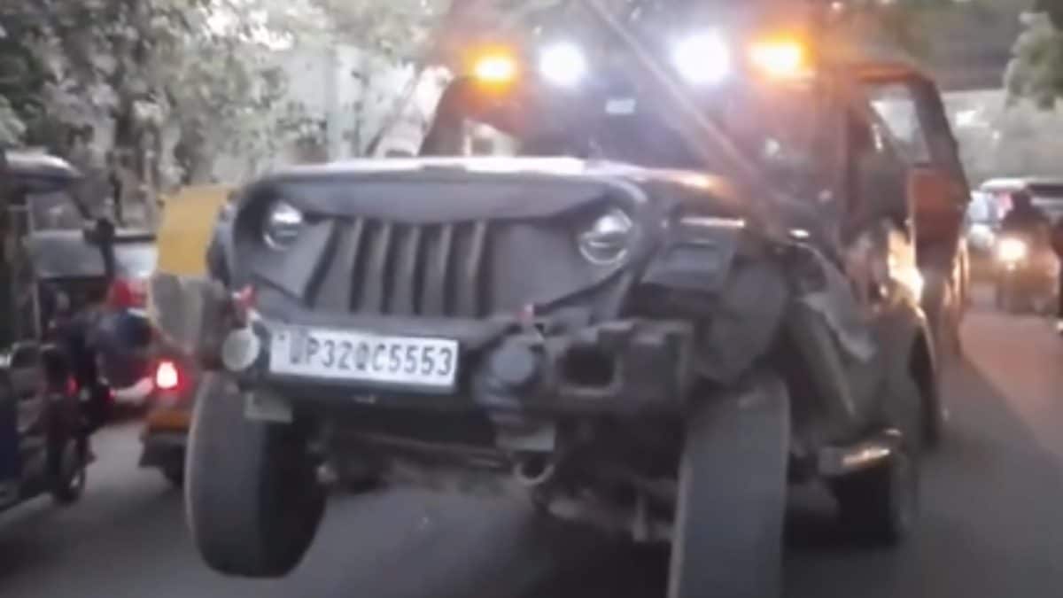 Delhi Teen Crashes Rented Thar Into Several Vehicles While Trying To Avoid Family In Noida