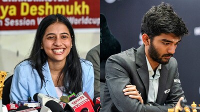 Divya Deshmukh (left) continued to shine while D Gukesh struggled in 2025. (PTI Photo)