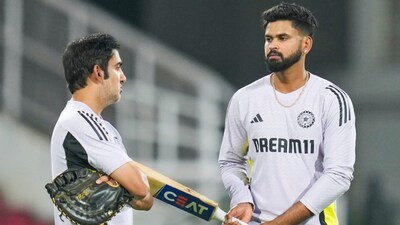 Gautam Gambhir (left) with Shryeas Iyer (PTI Photo)