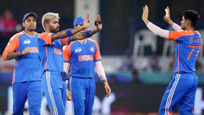Hardik Pandya (second from left) is returning after an injury layoff. (PTI Photo)