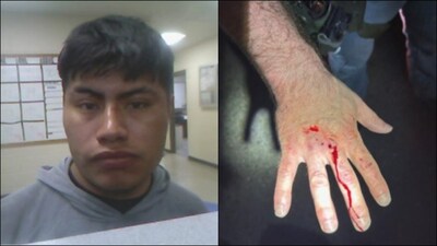 Maximiliano Perez-Perez allegedly bit an ICE officer while resisting arrest in Louisiana, US. (DHS)