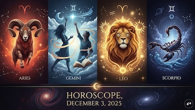 Daily Horoscope Today, December 3, 2025: Daily horoscope by Chirag Daruwalla. 