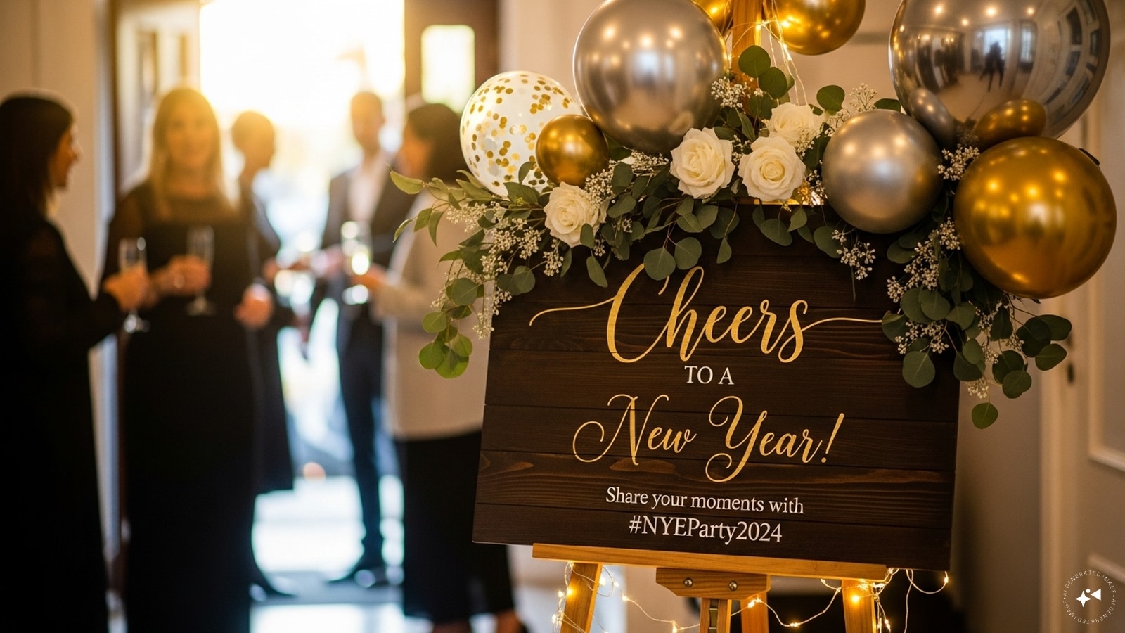 Personalized Party Signage: Welcome guests with custom signs featuring New Year quotes, your party hashtag, or messages. Chalkboards, neon signs, or printed boards add personality and instantly set the celebratory tone. Personalized Party Signage: Welcome guests with custom signs featuring New Year quotes, your party hashtag, or messages. Chalkboards, neon signs, or printed boards add personality and instantly set the celebratory tone.