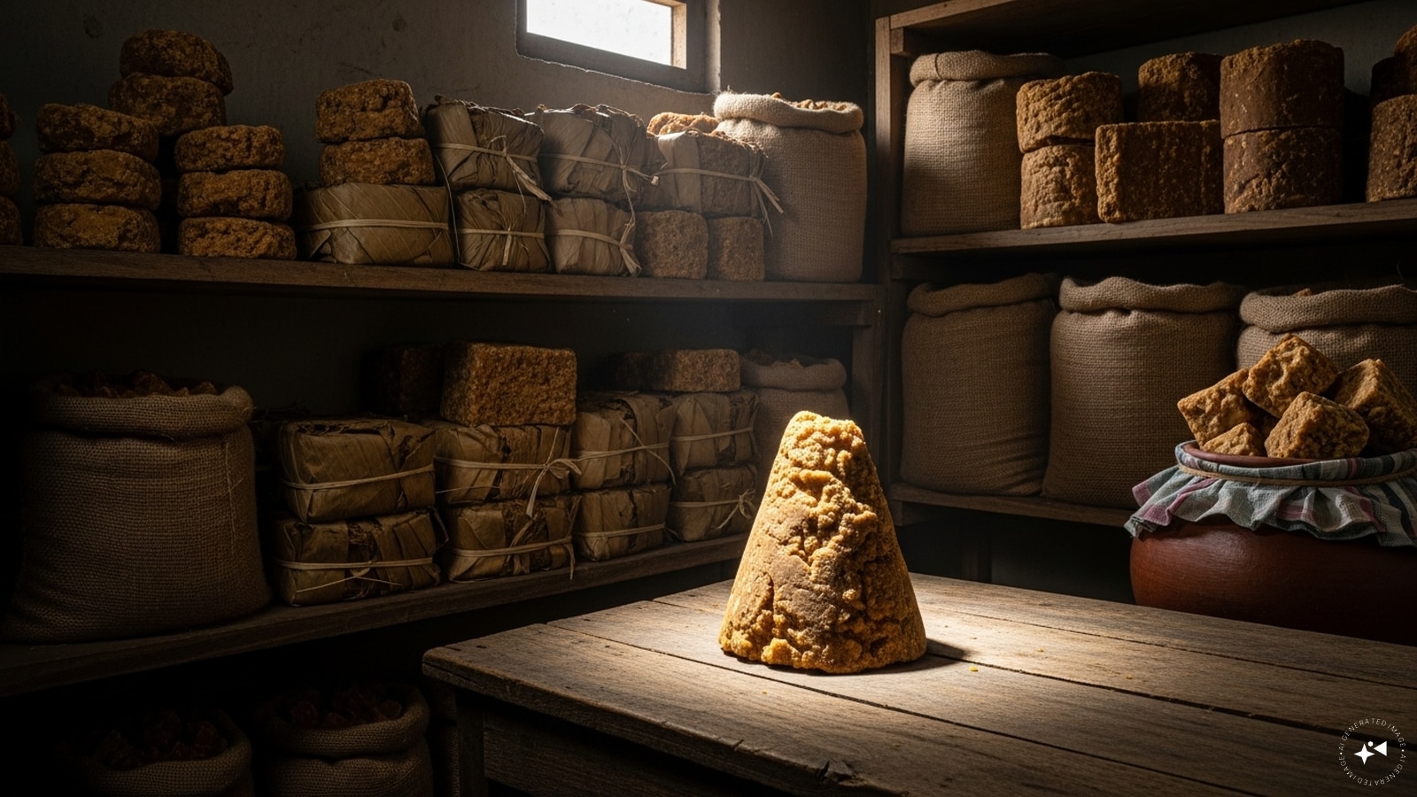 Keep Away From Direct Sunlight: Store jaggery in a cool, dark place away from sunlight and heat. Direct sunlight accelerates hardening and may alter flavour. A kitchen cabinet or pantry shelf works best. Maintaining a consistent, moderate temperature helps preserve the soft texture and rich taste, ensuring that the jaggery remains easy to grate or break for cooking. Keep Away From Direct Sunlight: Store jaggery in a cool, dark place away from sunlight and heat. Direct sunlight accelerates hardening and may alter flavour. A kitchen cabinet or pantry shelf works best. Maintaining a consistent, moderate temperature helps preserve the soft texture and rich taste, ensuring that the jaggery remains easy to grate or break for cooking.