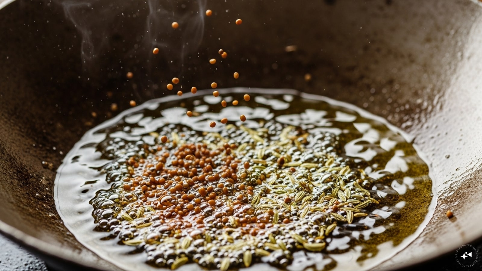 Step 3: Roast the spicesIn the same warm oil, add mustard seeds, fenugreek seeds, and fennel seeds. Allow them to splutter and release aroma. This spice mix forms the base of the achar’s flavor.