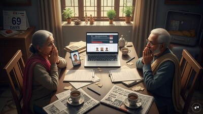 Ramesh Chandra, retired UPPCL official, and his wife in Kanpur were duped of ₹53 lakh over 69 days by cybercriminals posing as police and CBI, keeping them under digital arrest. (AI Image)