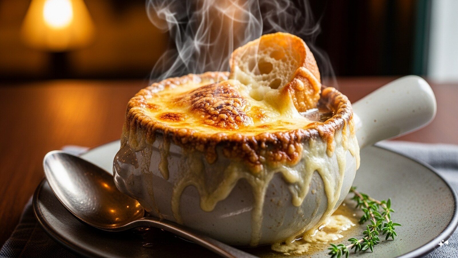 French Onion Soup: Deeply flavourful and aromatic, French onion soup is made by slowly caramelizing onions in butter until golden and sweet. Simmered in rich broth and topped with toasted bread and melted cheese, it’s indulgent and satisfying. This soup is perfect when you want something warm, hearty, and full of character.