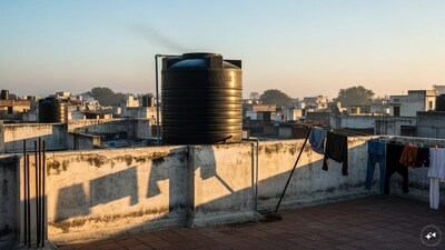 Keep your rooftop tank water warm without electricity using these 6 simple hacks. (AI Generated)