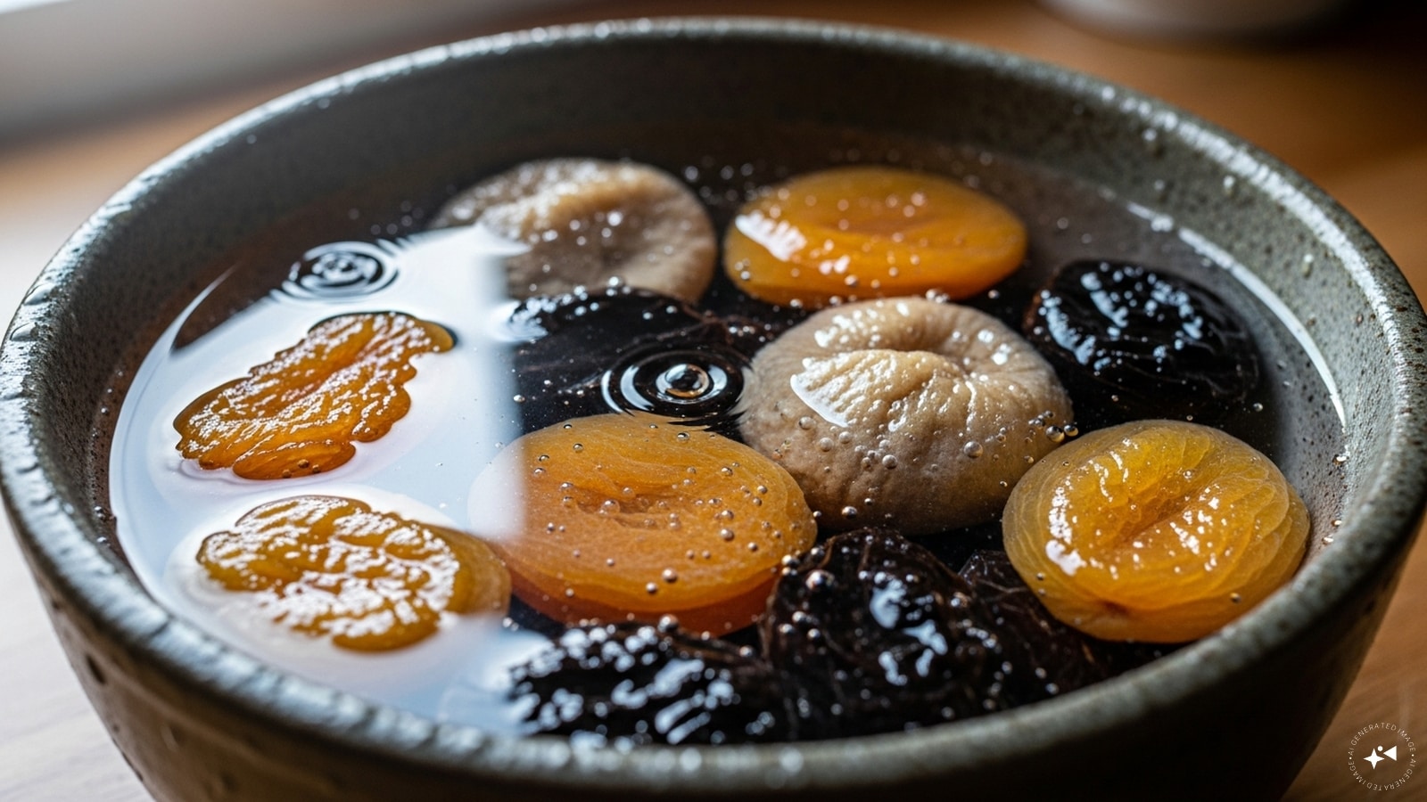 Let the water cool for about half an hour till the fruits are plump. 